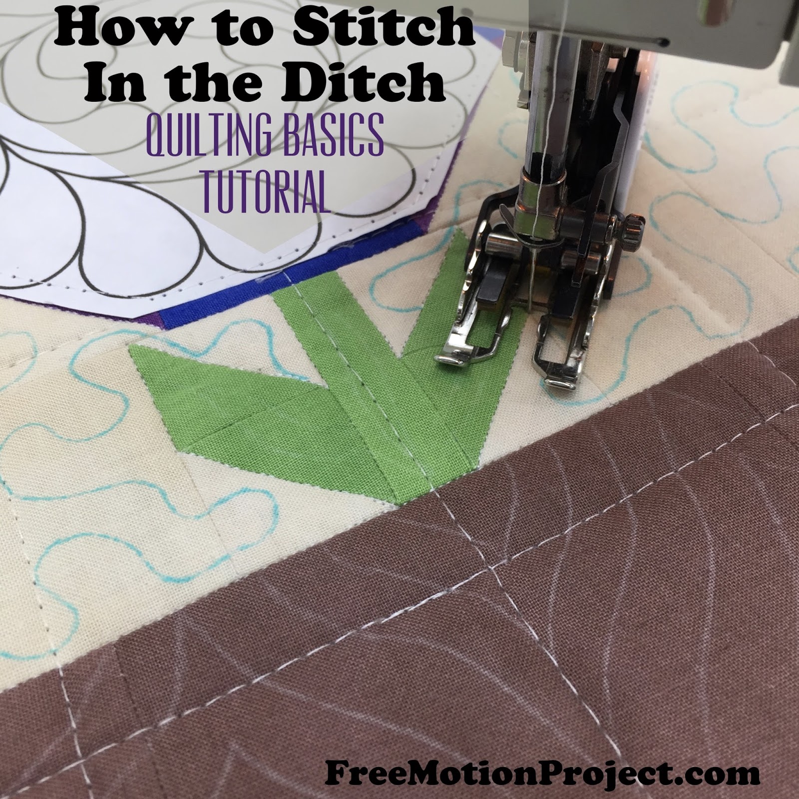 Quilting Basics 6 Stitching in the Ditch Free Motion Quilting